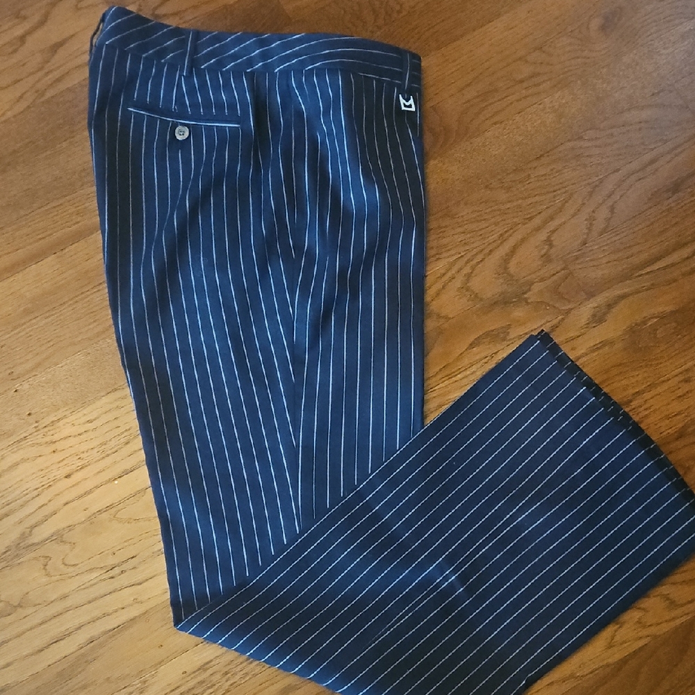 EUC Michael Kors Navy Pinstripe Trousers